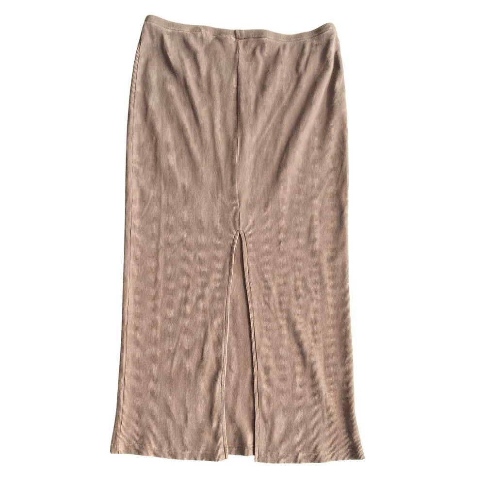 $25 H&M Divided long soft stretch bodycon pencil skirt gray green distressed S